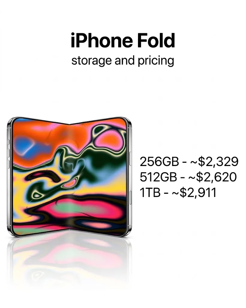 iPhone Fold Leak: New Price Tiers for 256GB, 512GB, and 1TB Storage