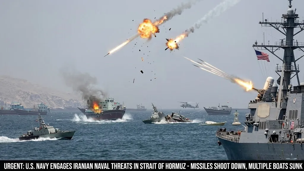 US Sinks Iranian Boats and Shoots Down Missiles as Navy Forces Open Strait of Hormuz